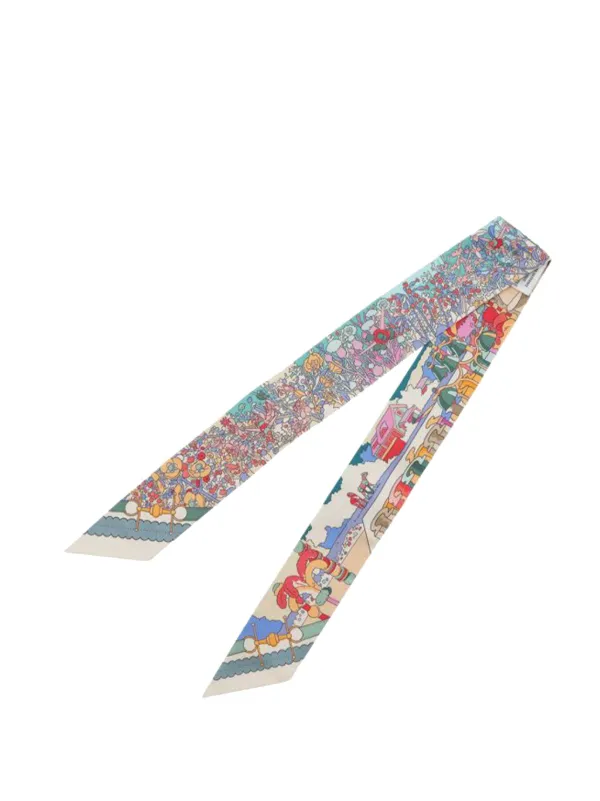 Hermès Pre-Owned 2024-2025 ポニー ピット ストップ シルク ツイリー