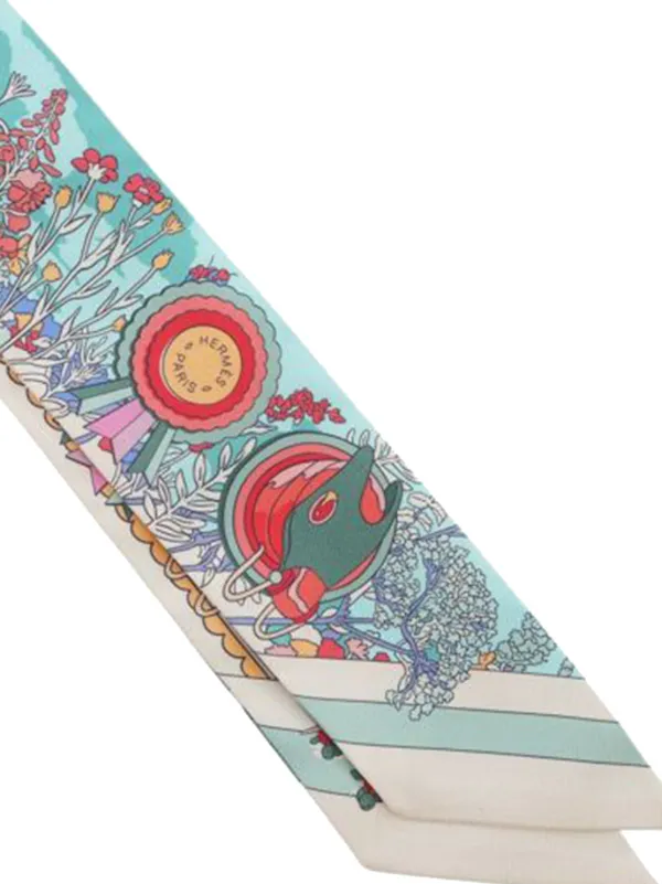 Hermès Pre-Owned 2024-2025 ポニー ピット ストップ シルク ツイリー