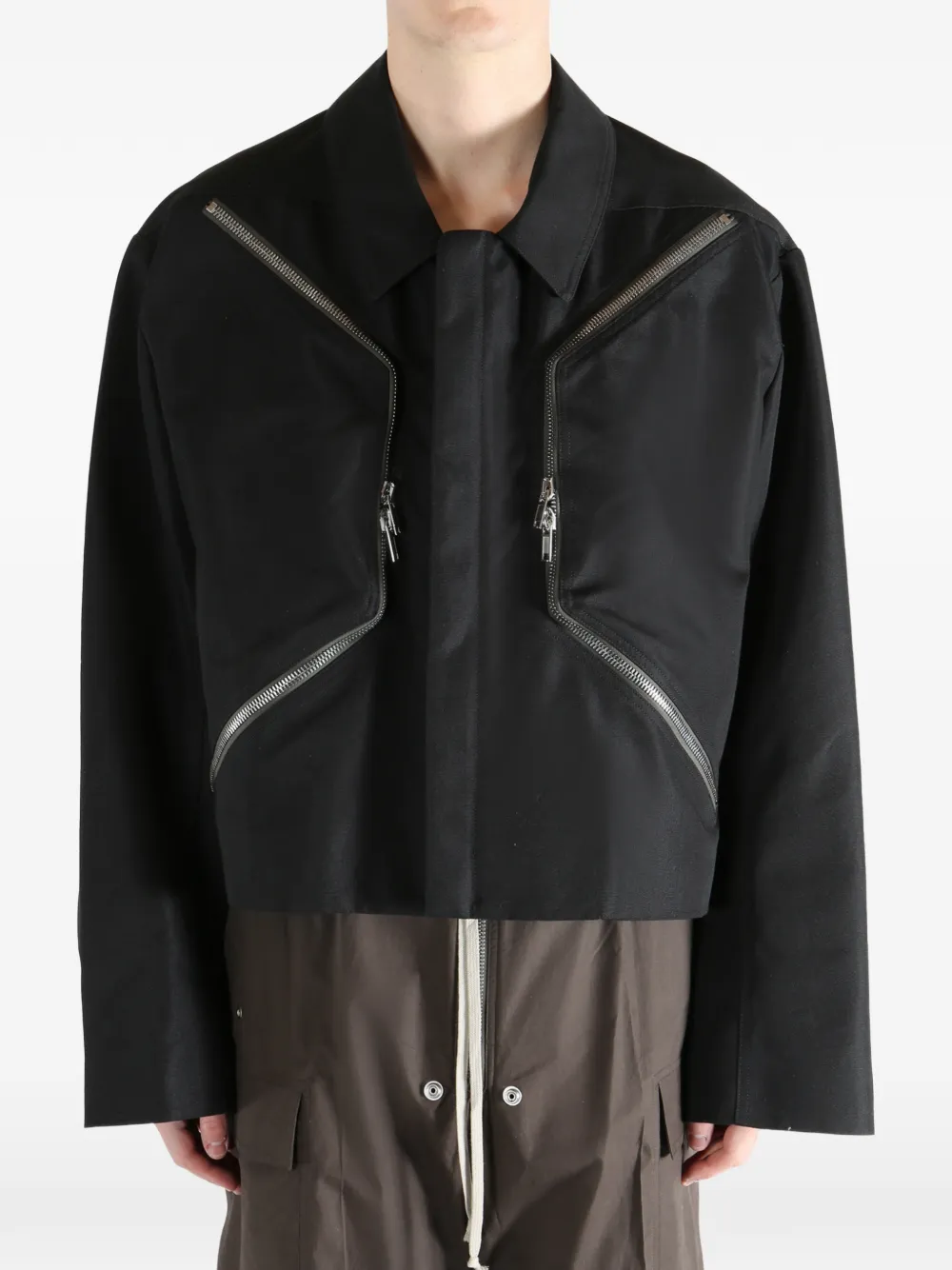 Rick Owens ジップアップ クロップドジャケット | ブラック | FARFETCH JP