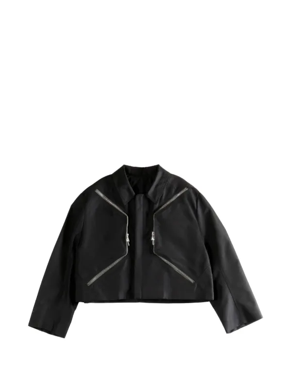 Rick Owens ジップアップ クロップドジャケット | ブラック | FARFETCH JP