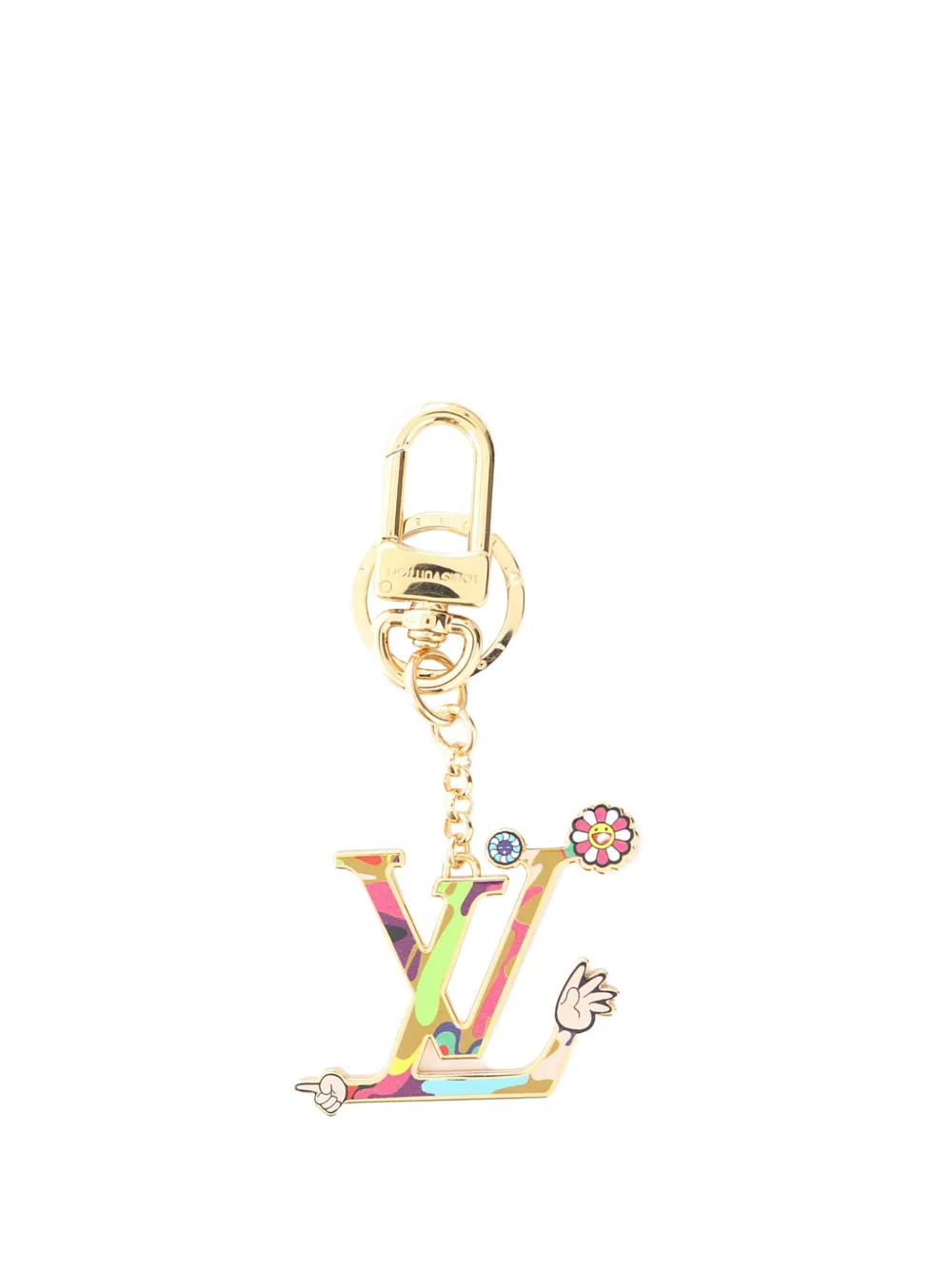 Louis Vuitton Pre-Owned 2021-2025 Takashi Murakami Gold Plated Iconic Superflat Holder key chain - Oro