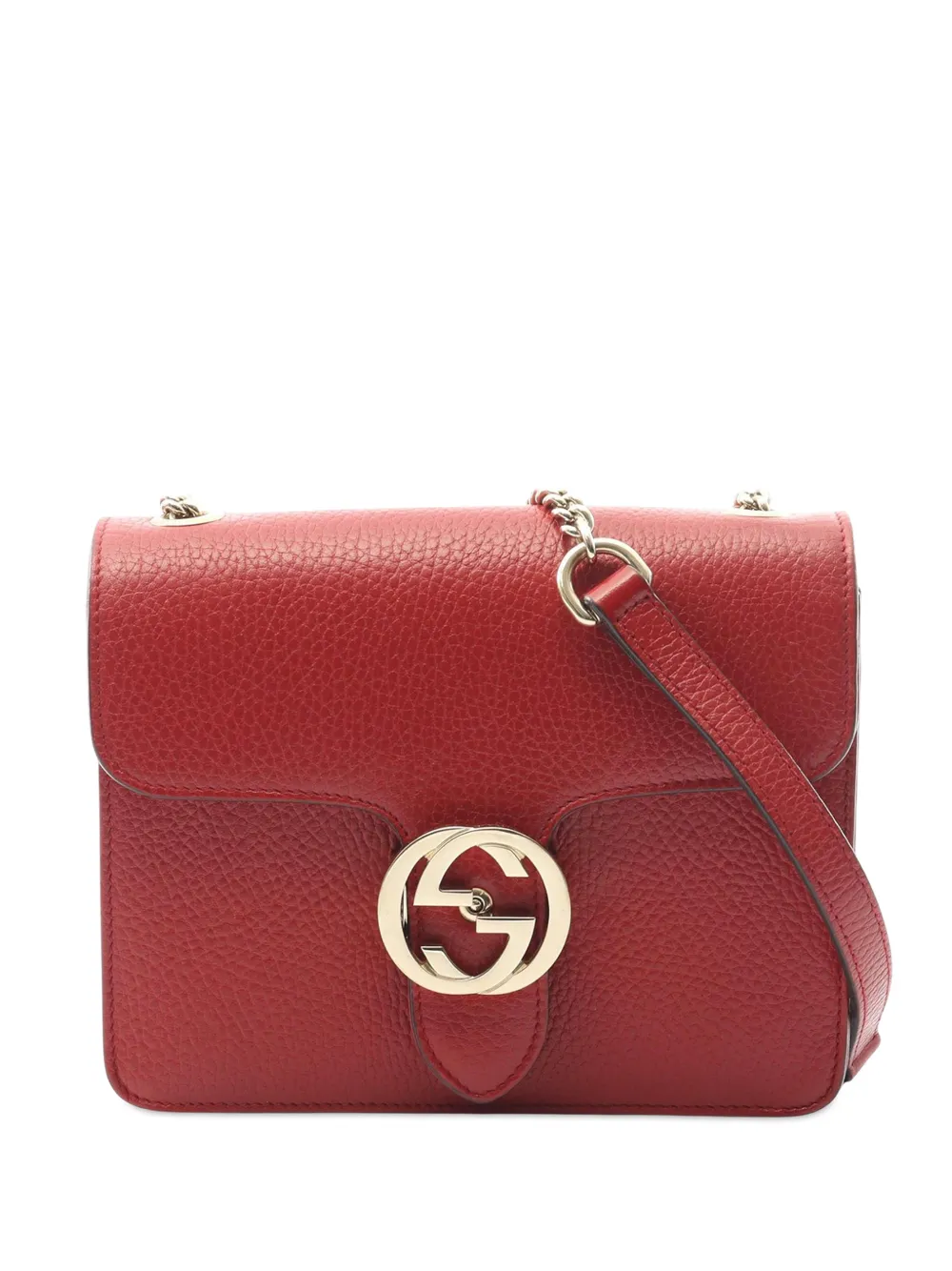 Gucci Pre-Owned 2016-2025 Small Dollar Grained Calfskin Interlocking G crossbody bag - Rosso