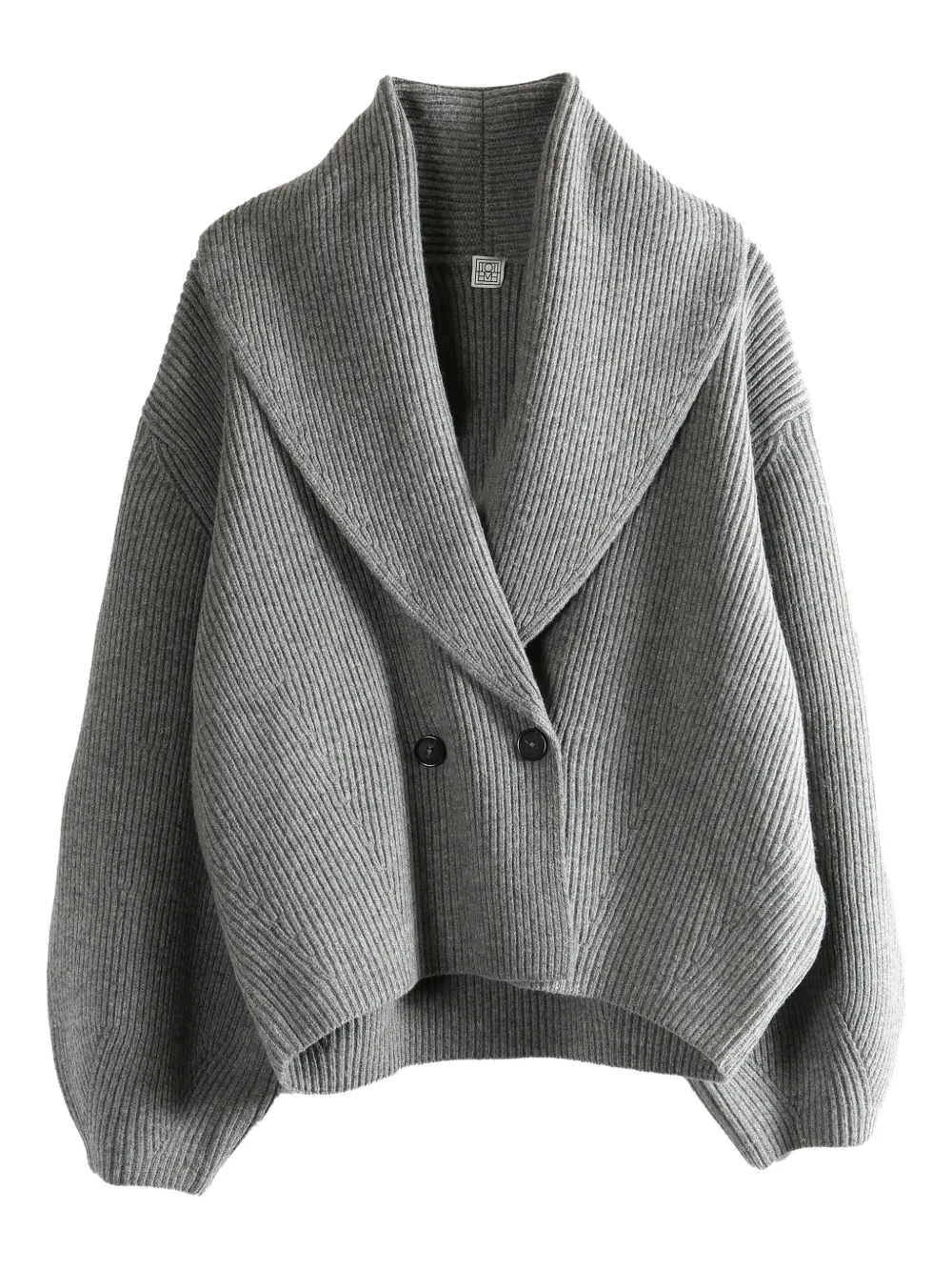 TOTEME double-breasted shawl-lapel cardigan - Grigio