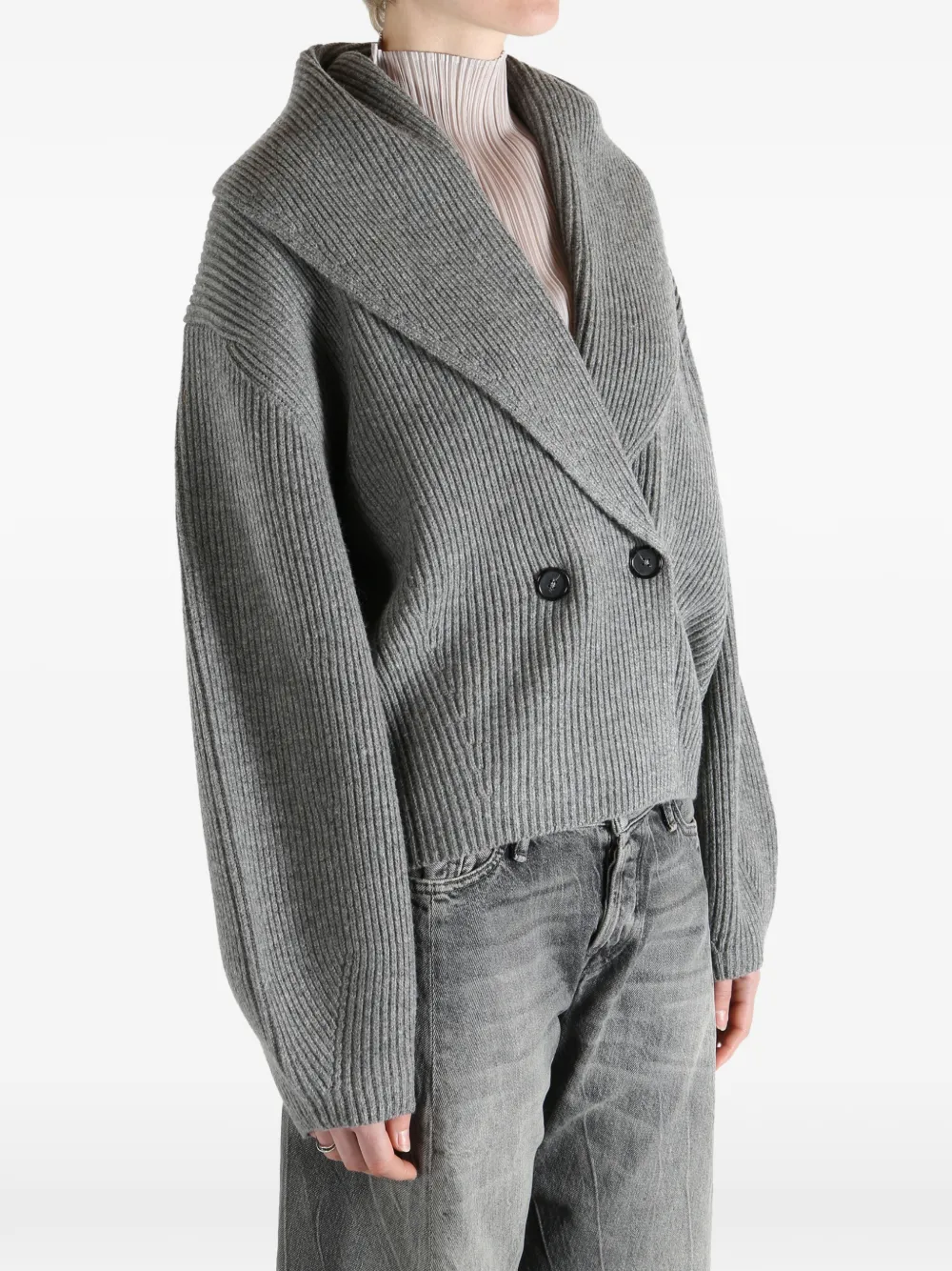  Toteme Double-breasted Shawl-lapel Cardigan - Grey 