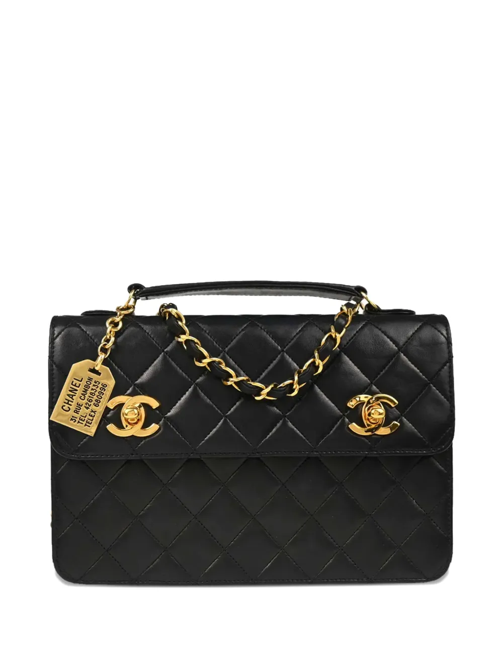 CHANEL Pre-Owned Borsa a spalla 2way trapuntata con catena 1990 - Nero