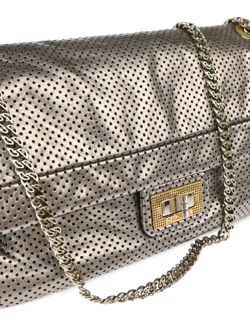 2007 Mademoiselle-Lock Perforated Chain Shoulder Bag