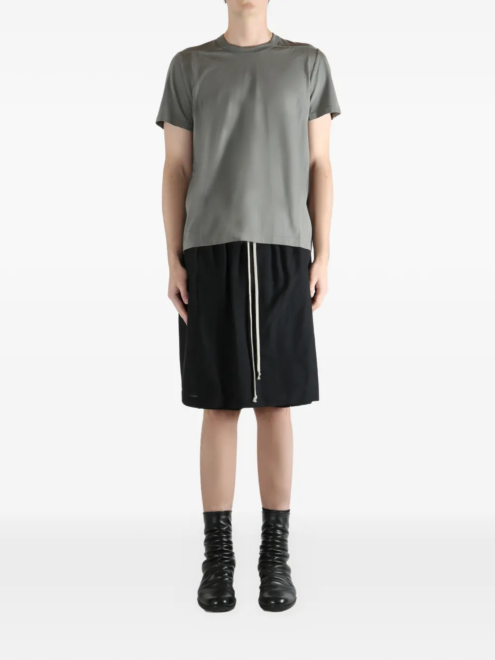 Rick Owens shoulder-panelled T-shirt - Grijs