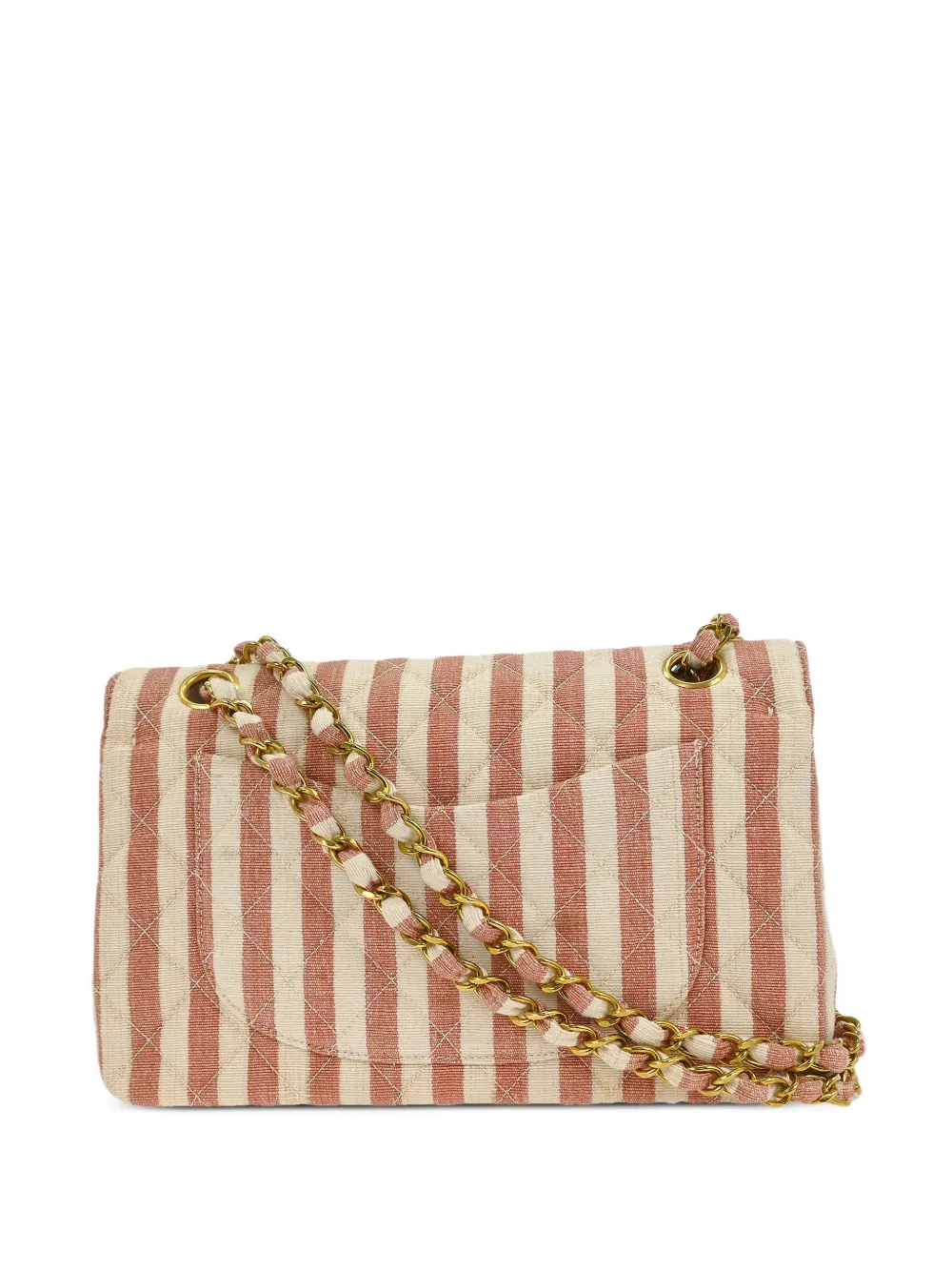1995 Small Striped Classic Double Flap Shoulder Bag