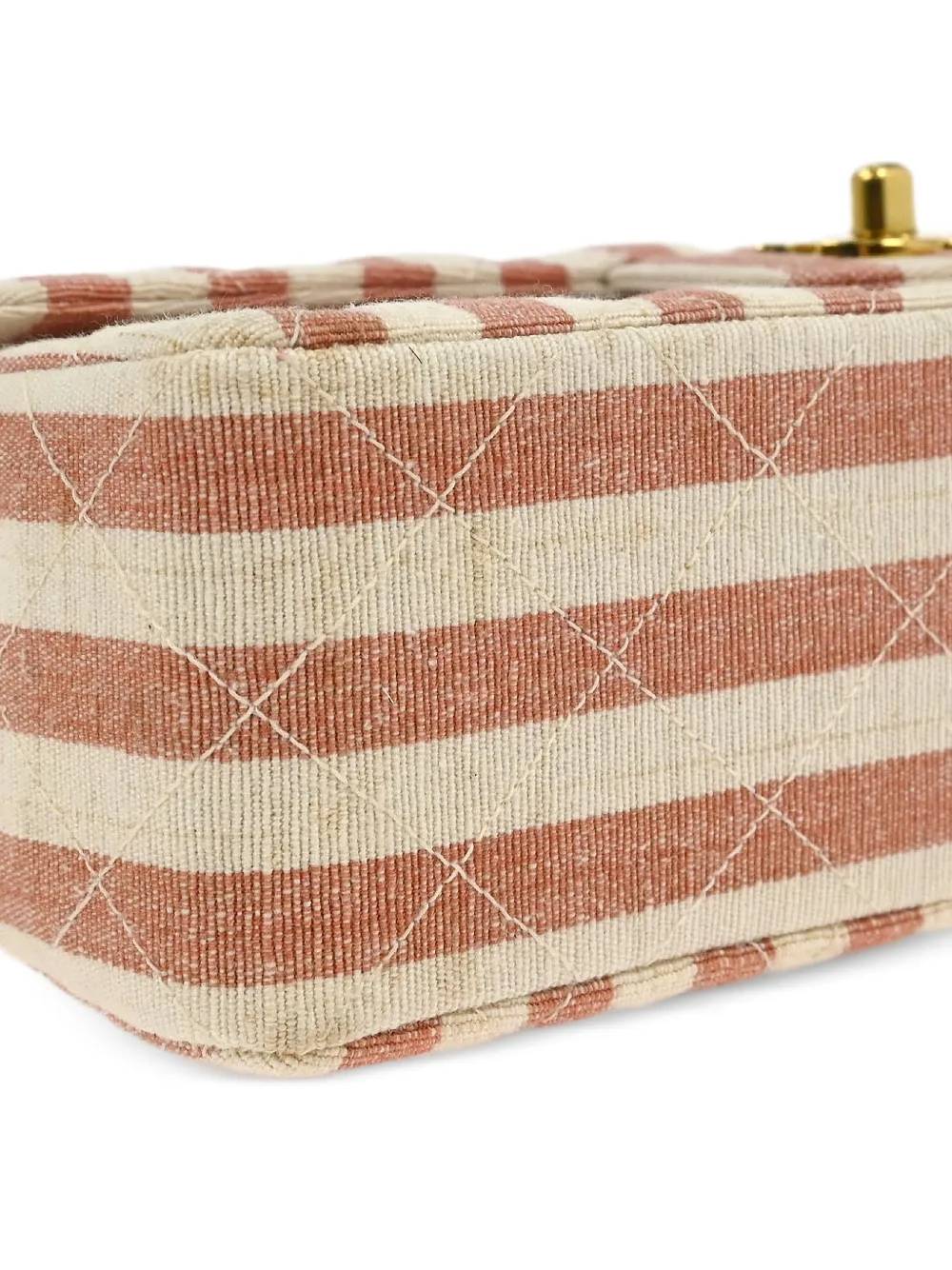 1995 Small Striped Classic Double Flap Shoulder Bag