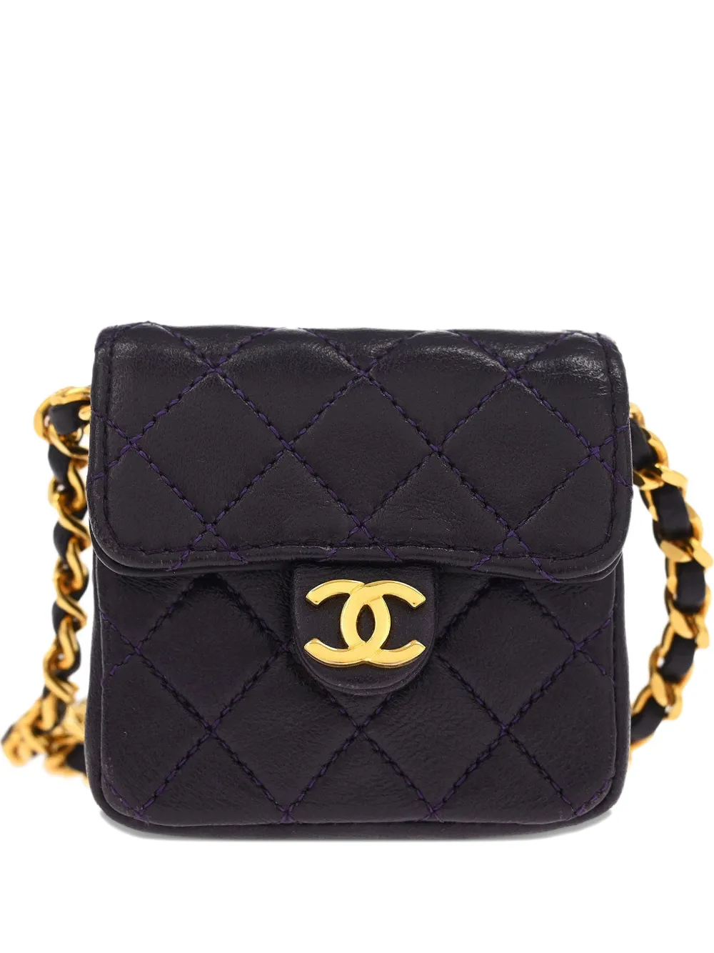 CHANEL Pre-Owned Borsa a tracolla Classic Flap micro trapuntata anni '90 - Nero