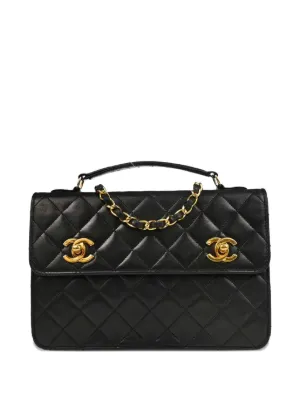 CHANEL Pre-Owned 1990s Double CC turn-lock Shoulder Bag | Black