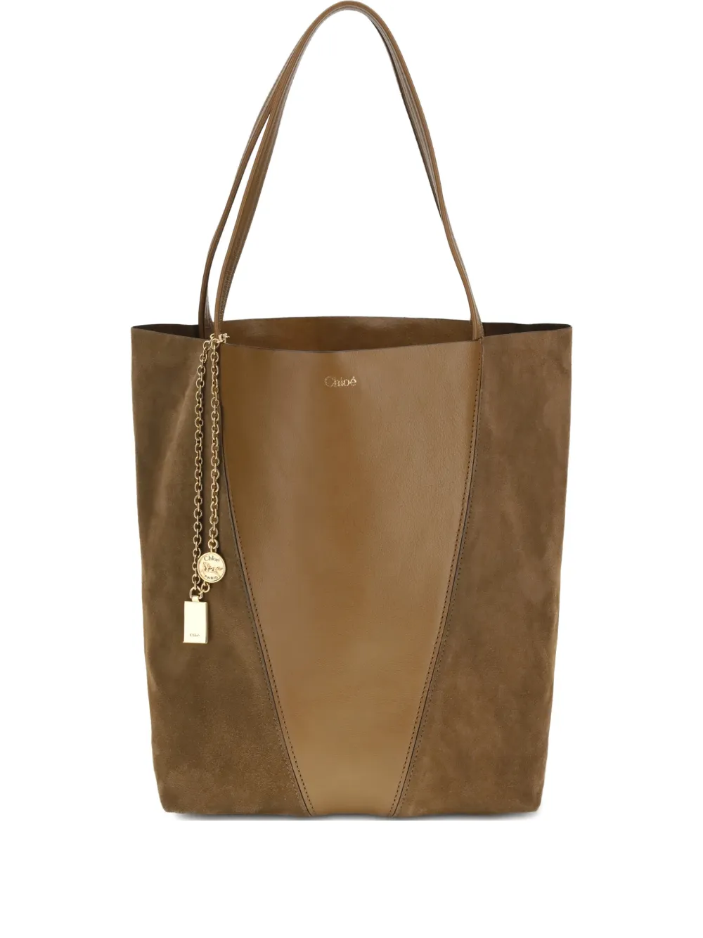 Chloé panel charm shoulder bag - Brown