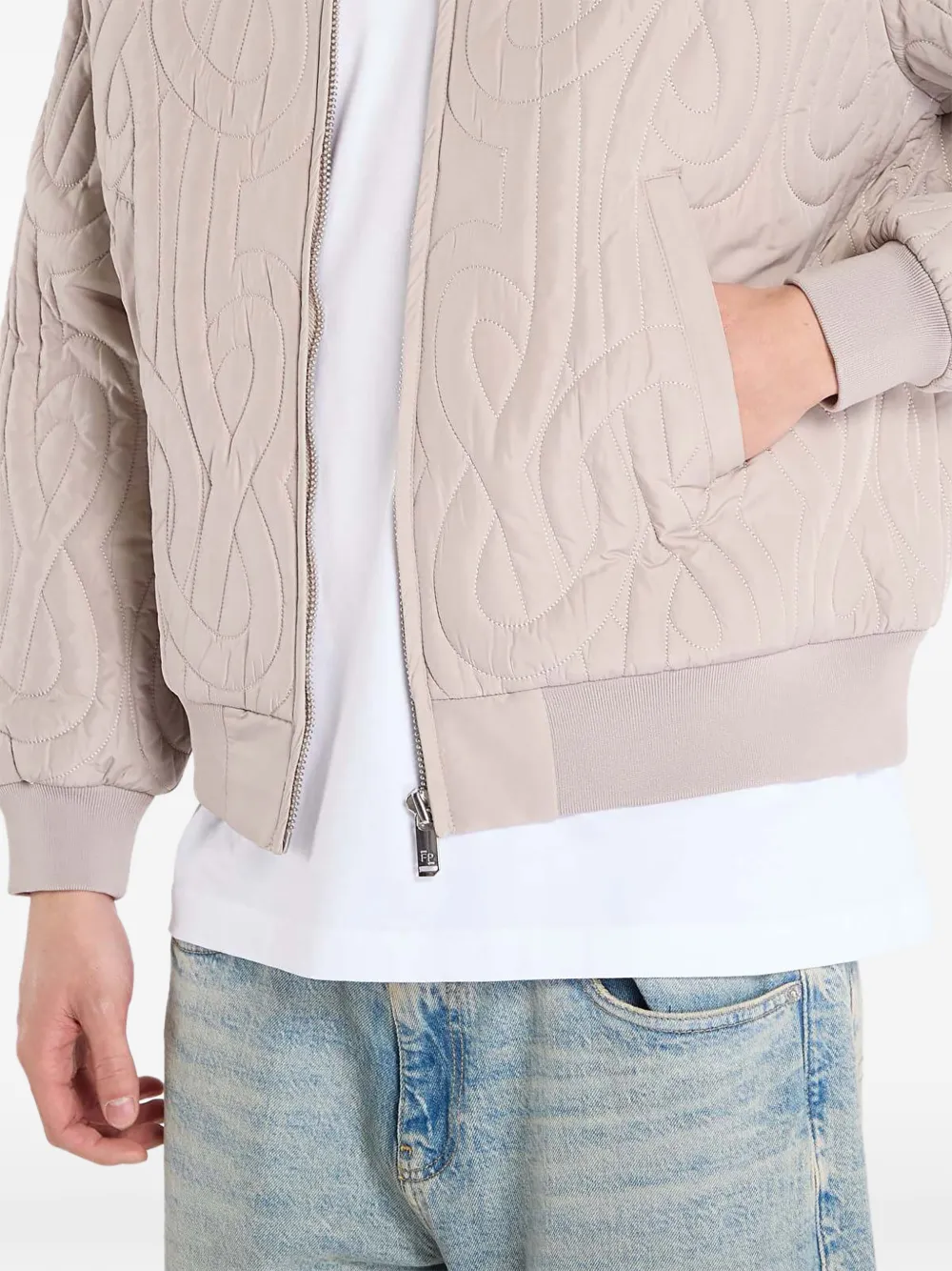  Filling Pieces Quilted Bomber Jacket - Neutrals 