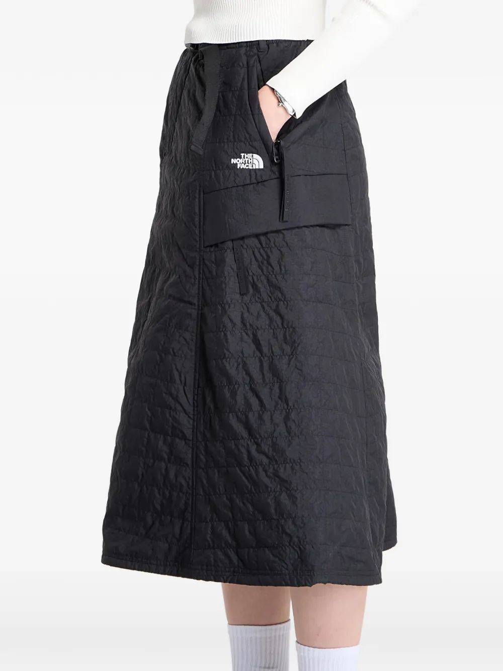 The North Face gewatteerde midi-rok Zwart