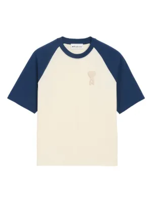 AMI Paris Ami De Coeur crochet-patch T-shirt | Neutrals | FARFETCH