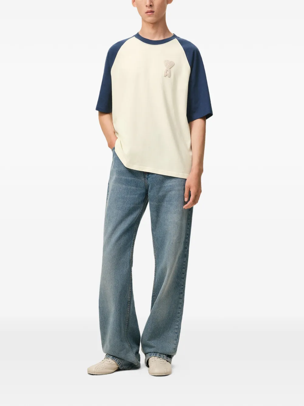 AMI Paris two-tone crochet-patch T-shirt | T-Shirts & Jersey Shirts | Image 2