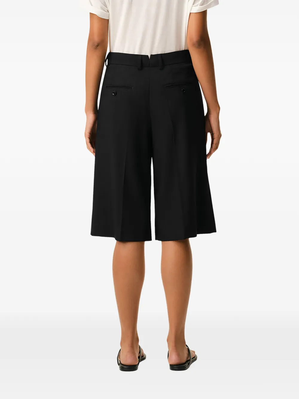 AMI Paris Geplooide bermuda shorts Zwart