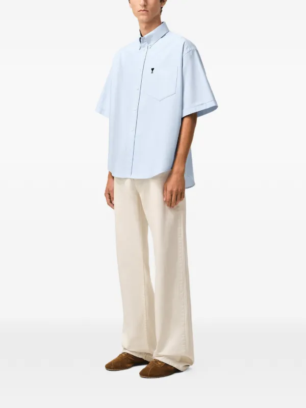 AMI Paris Ami De Coeur ショートスリーブ シャツ | ブルー | FARFETCH JP AMI Paris Ami De Coeur ショートスリーブ シャツ | ブルー | FARFETCH JP