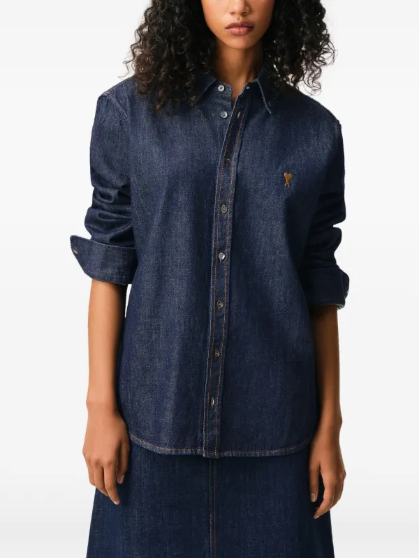 AMI Paris Camisa Ami De Coeur | Azul | FARFETCH CL