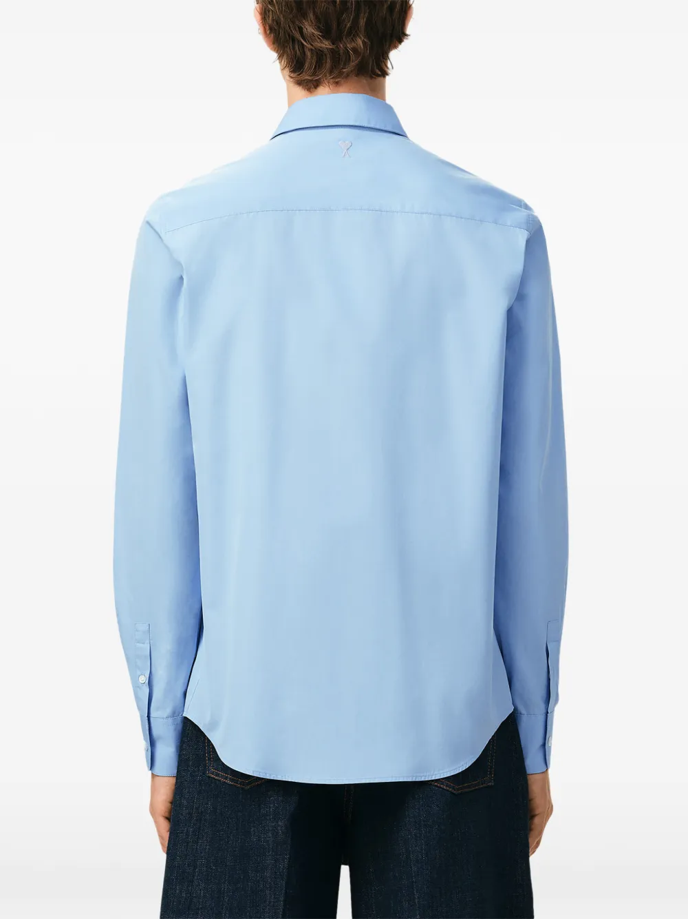 AMI Paris Overhemd met geborduurd logo Blauw