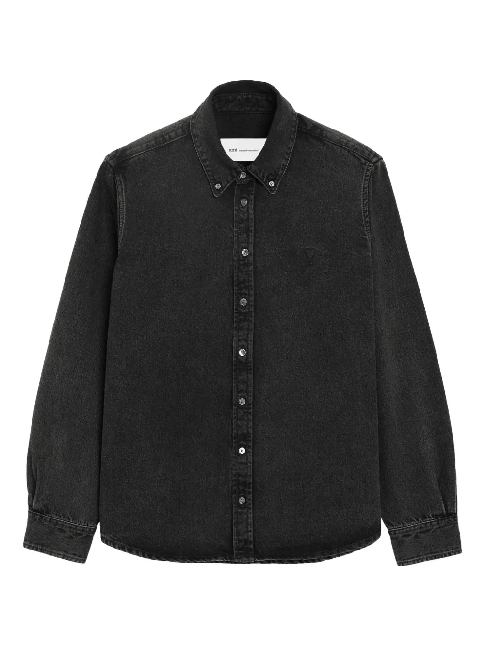 Ami Alexandre Mattiussi Ami De Coeur Button-down Shirt In Black