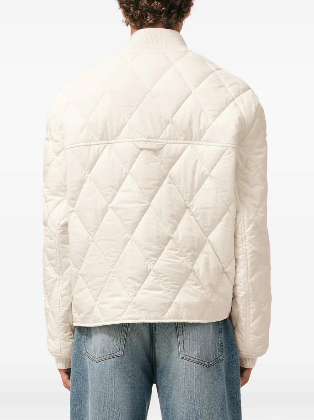 AMI Paris Gewatteerd jack met gekreukt effect Beige
