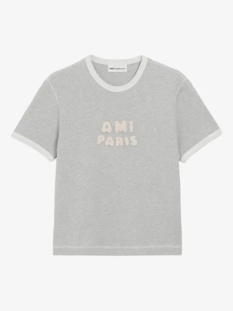 AMI Paris cotton Ami Paris knitted patch T-shirt
