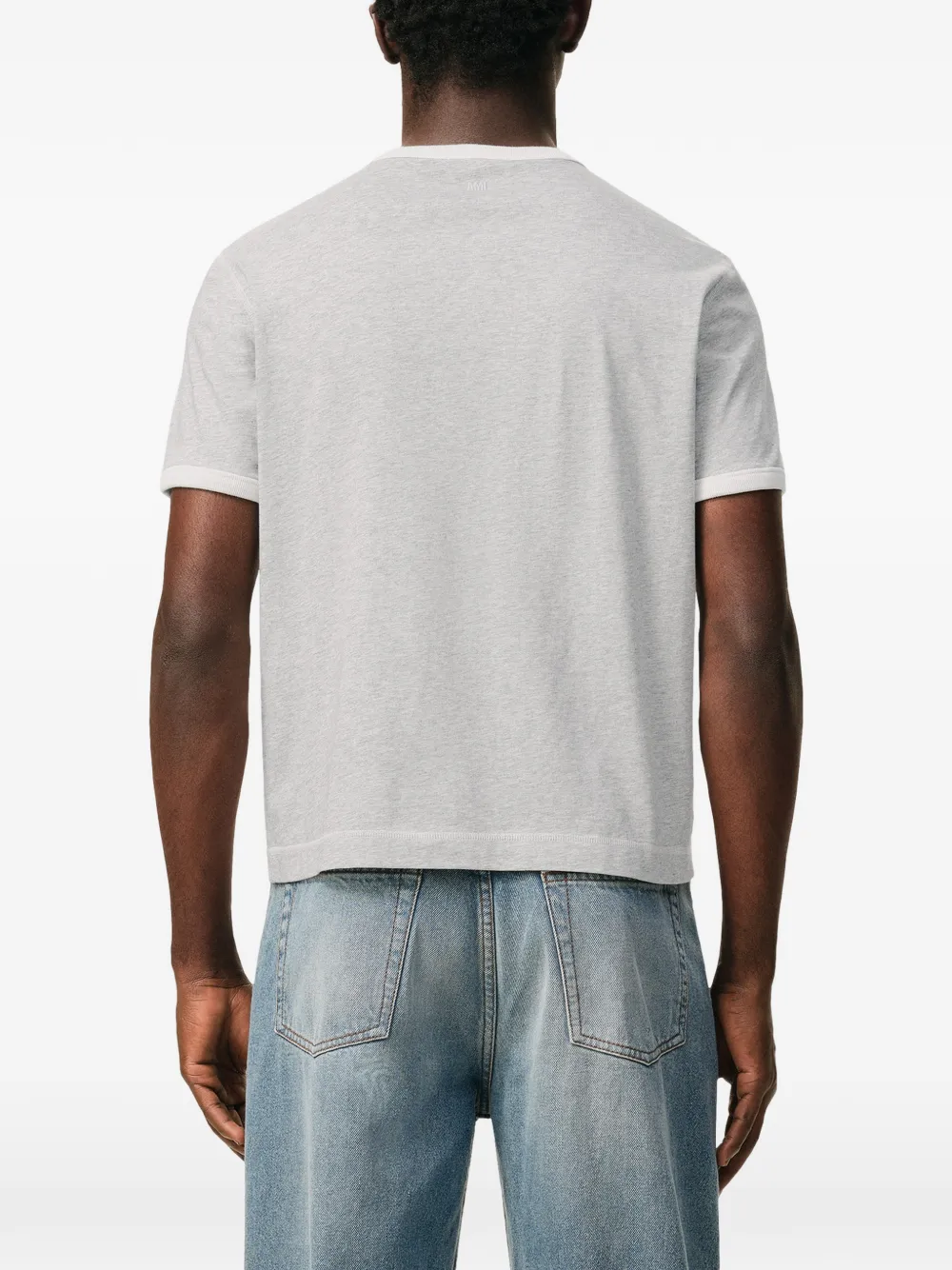 AMI Paris T-shirt met logo-applicatie Grijs