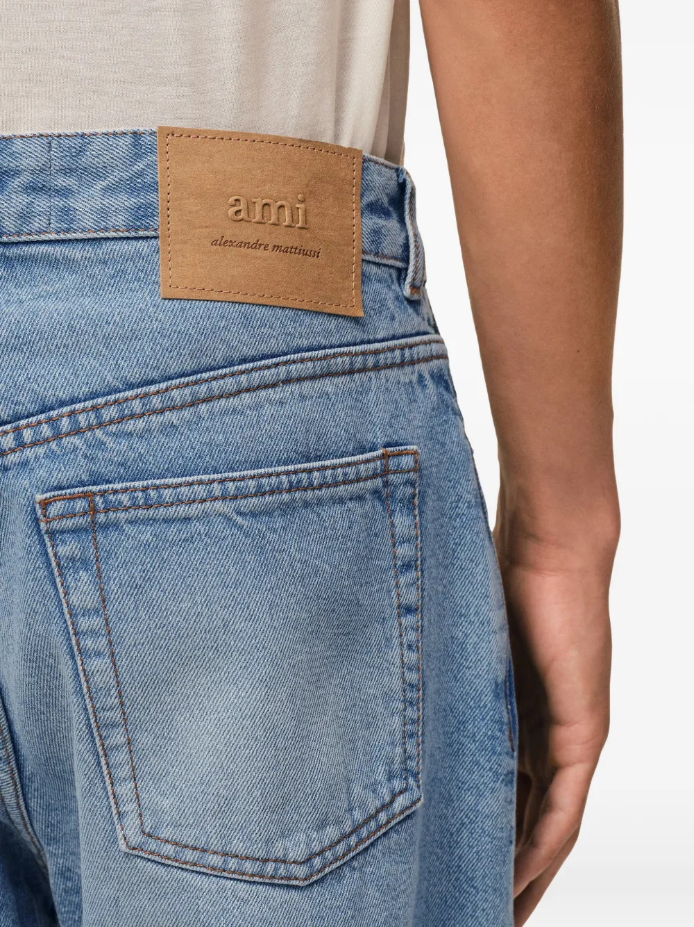 AMI Paris Shorts met logopatch Blauw