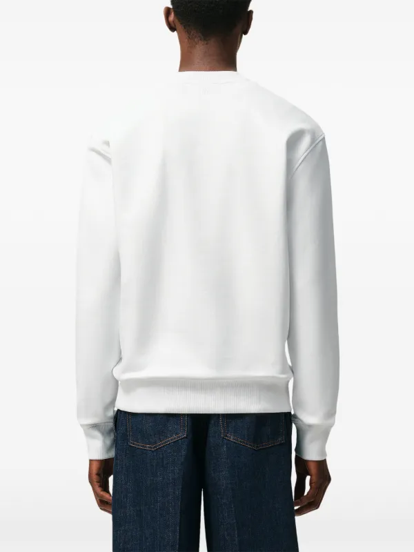 AMI Paris Cotton Knitted Ami De Coeur Sweatshirt | White | FARFETCH