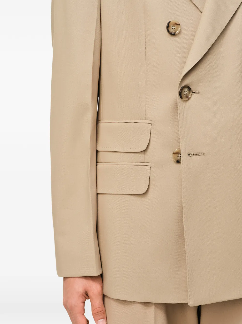 AMI Paris Blazer met dubbele rij knopen Beige