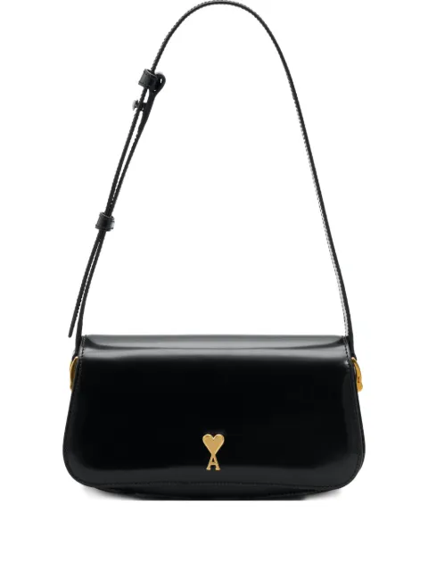 AMI Paris heart stud leather shoulder bag