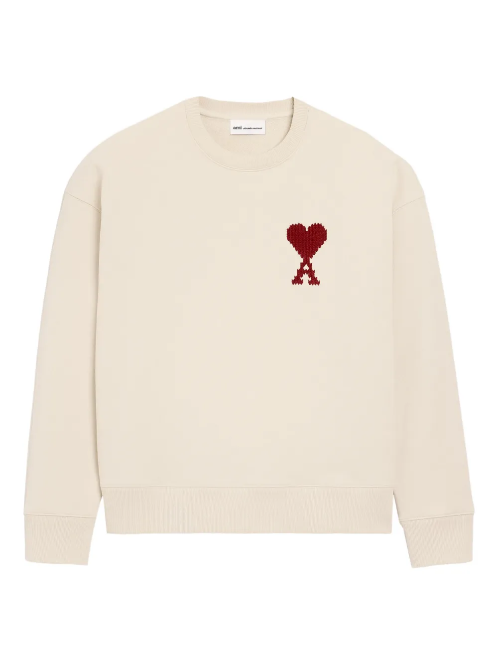 AMI Paris Sweatshirt mit Herzstickerei - Nude