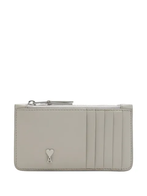 AMI Paris zipped coeur leather cardholder