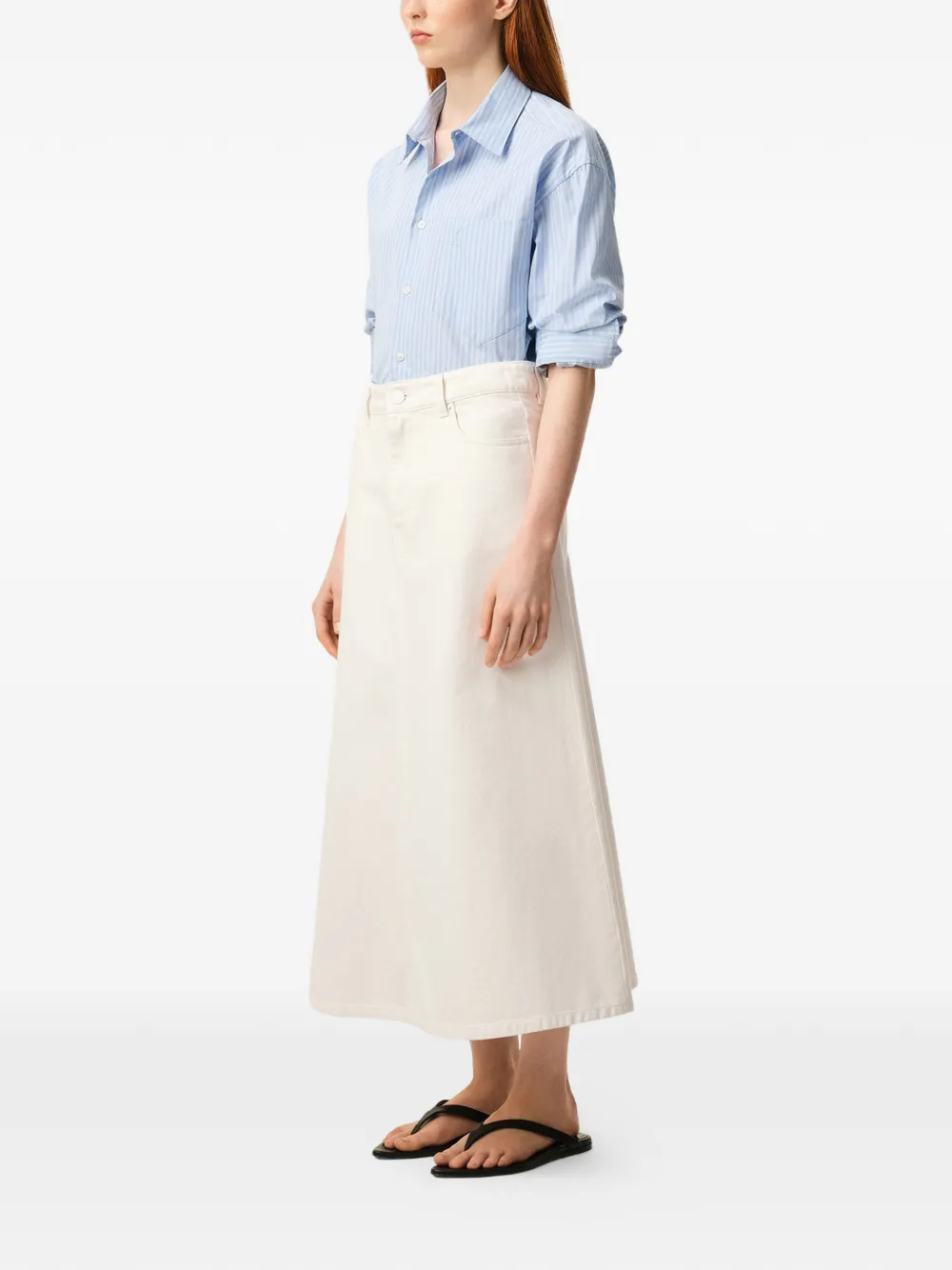 AMI Paris Low-waist maxi-rok Beige