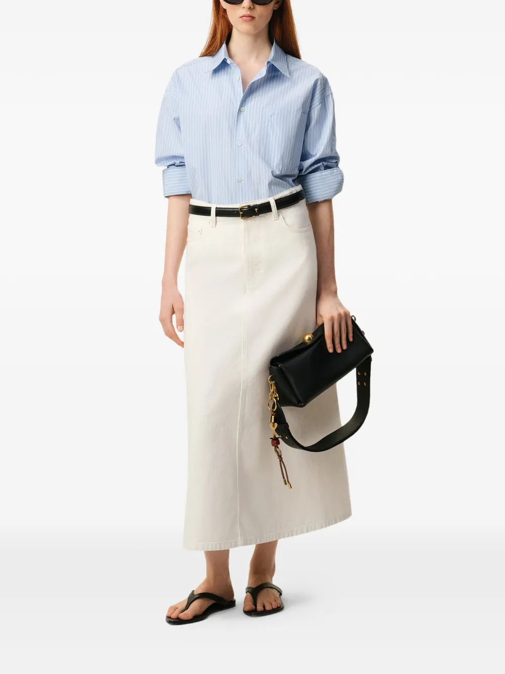 AMI Paris Low-waist maxi-rok Beige