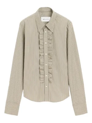 AMI Paris ラッフル ストライプシャツ | ブルー | FARFETCH JP