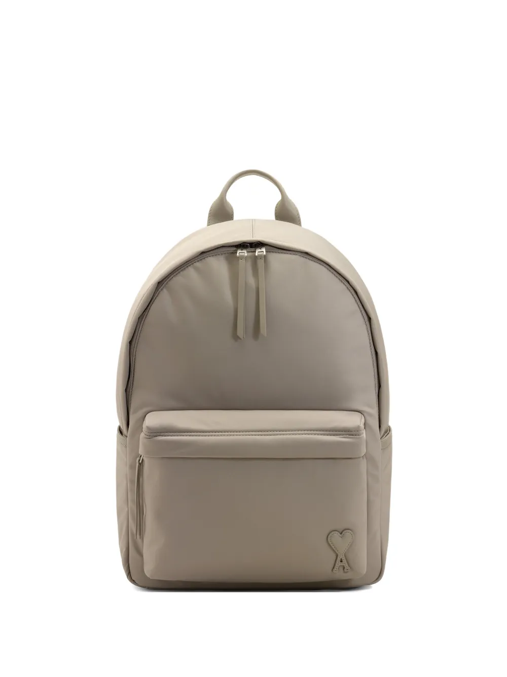 AMI Paris padded logo-patch backpack - Grigio