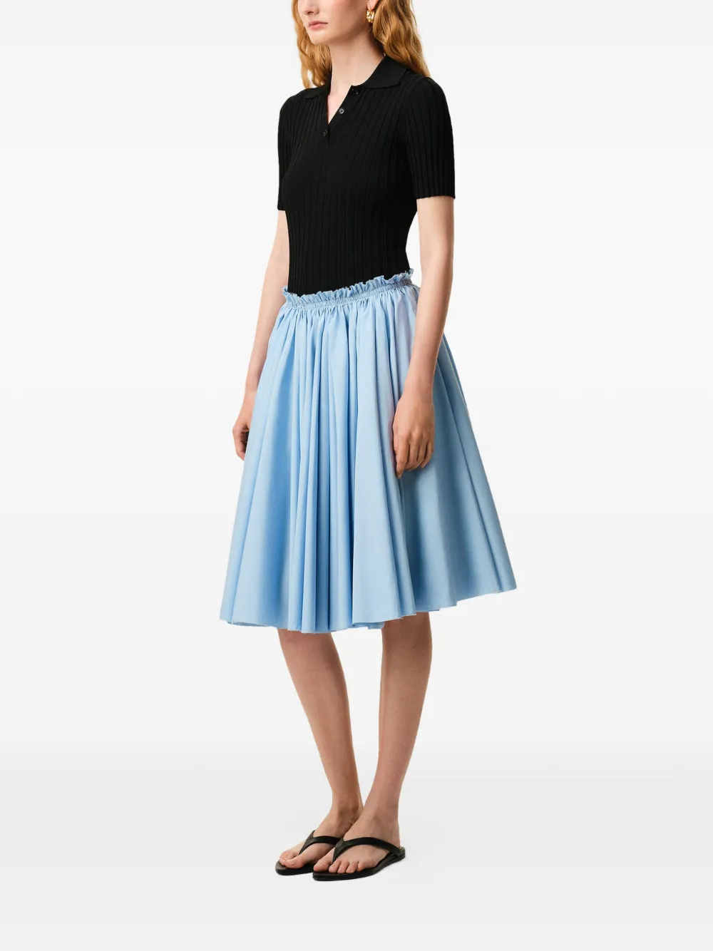 AMI Paris Corolla midi-rok met A-lijn Blauw