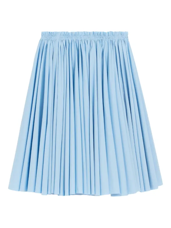 Ami Paris Cotton Midi Corolla Skirt in Blue