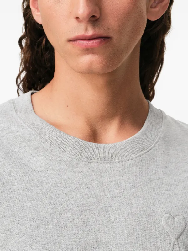 AMI Paris Ami De Coeur crew-neck T-shirt | Grey | FARFETCH