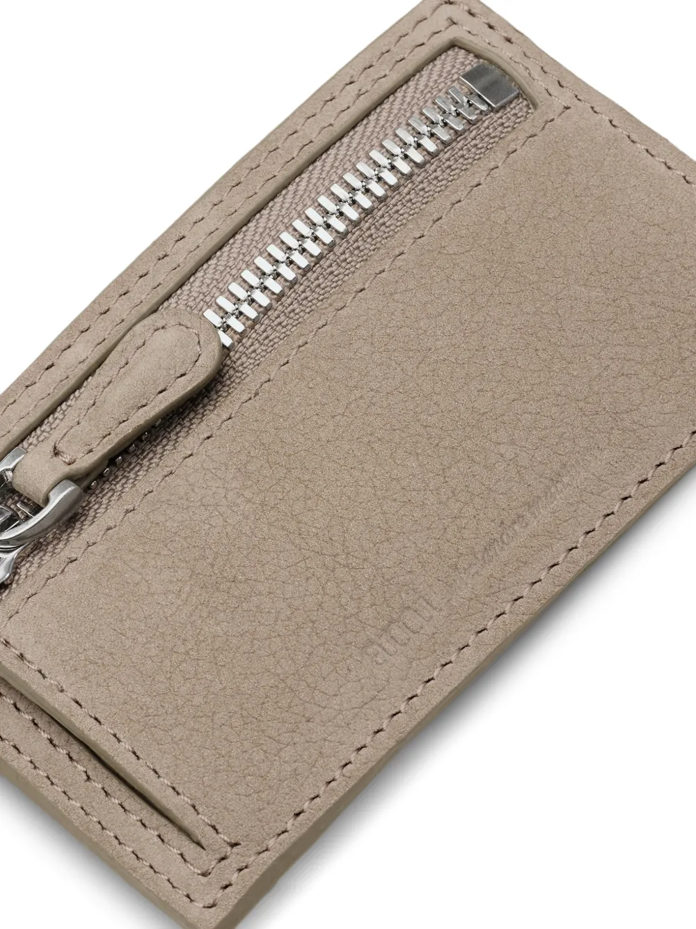 AMI Paris Carrousel leren pasjeshouder Beige