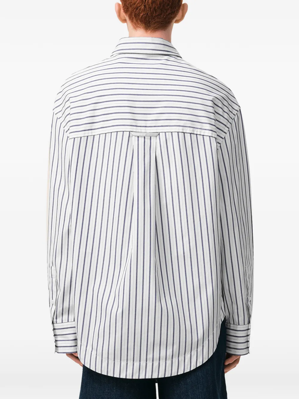 AMI Paris Ami De Coeur gestreept shirt met borstzak Wit