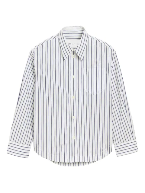 AMI Paris Ami De Coeur 条纹胸袋衬衫