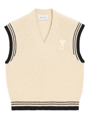 Maison Margiela Vネック ニットベスト | ニュートラル | FARFETCH JP