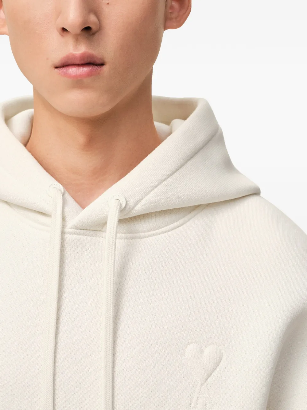 AMI Paris Ami De Coeur hoodie met reliëf Beige