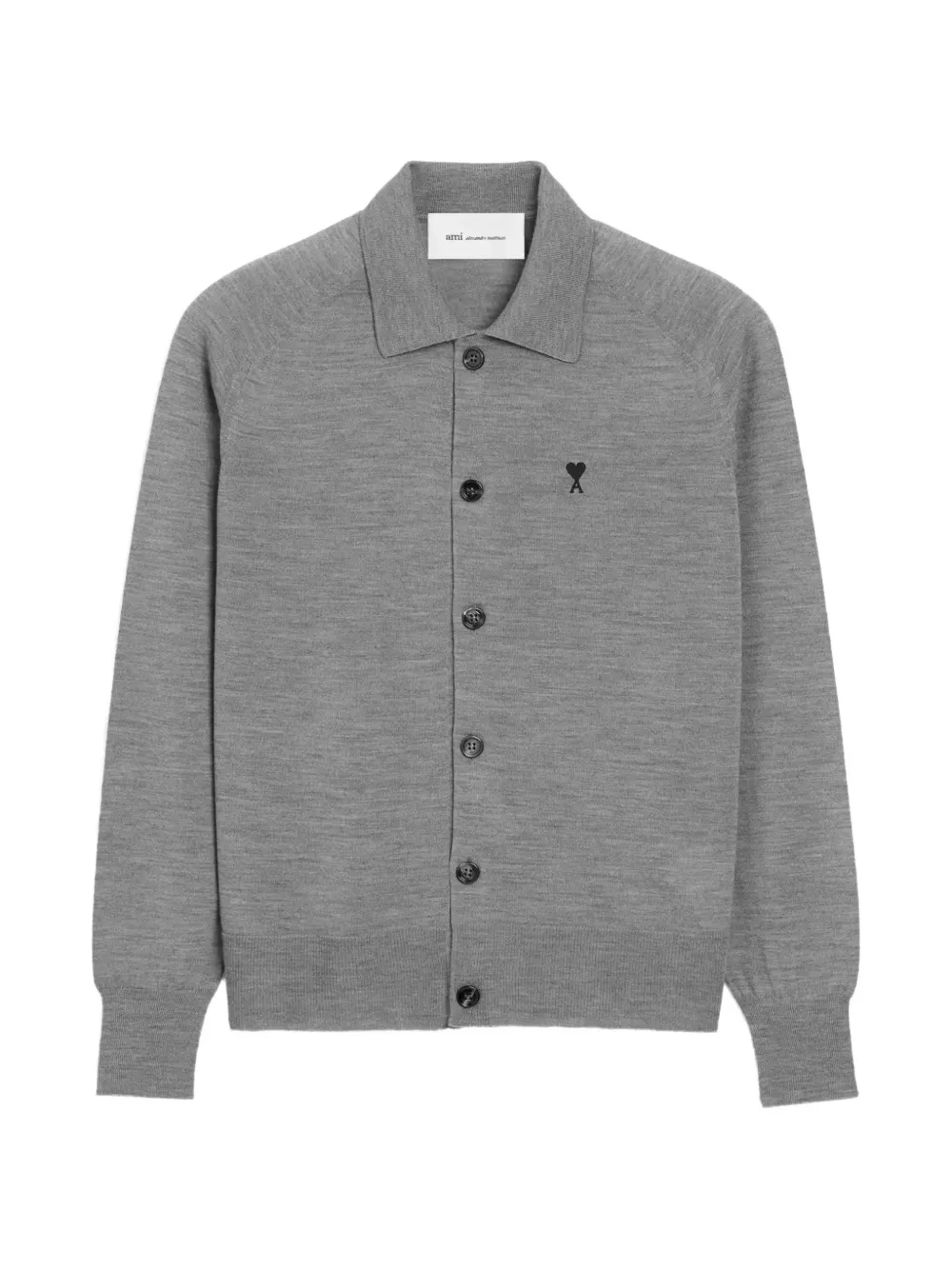 AMI Paris Cardigan Ami de Coeur con ricamo - Grigio
