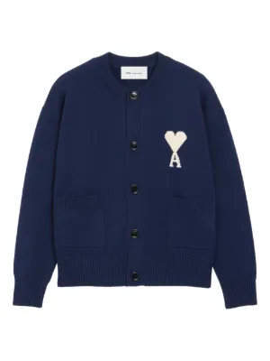 AMI Paris Vネック カーディガン | ブルー | FARFETCH JP