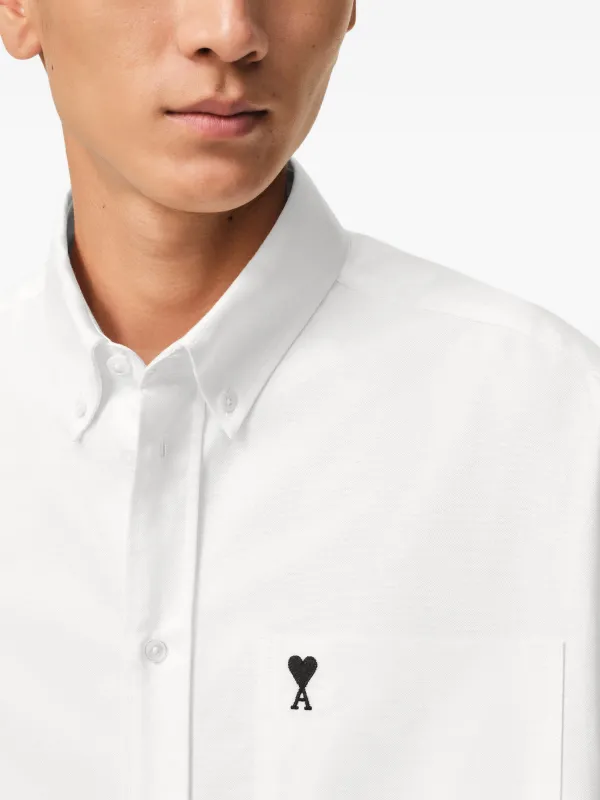 AMI Paris Camisa Boxy Ami De Coeur Com Bordado | Branco | FARFETCH BR