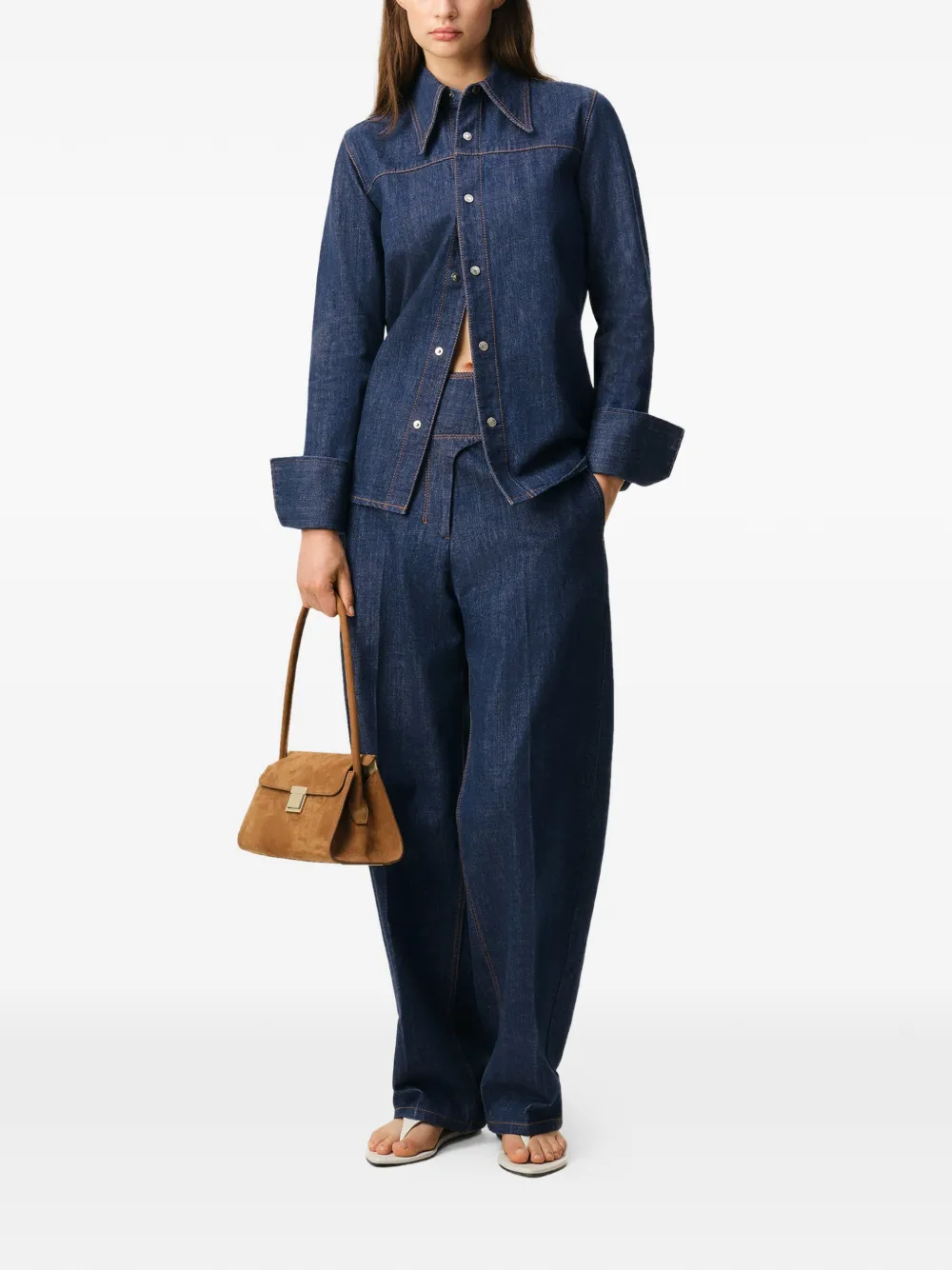 AMI Paris sharp collar shirt - Blauw